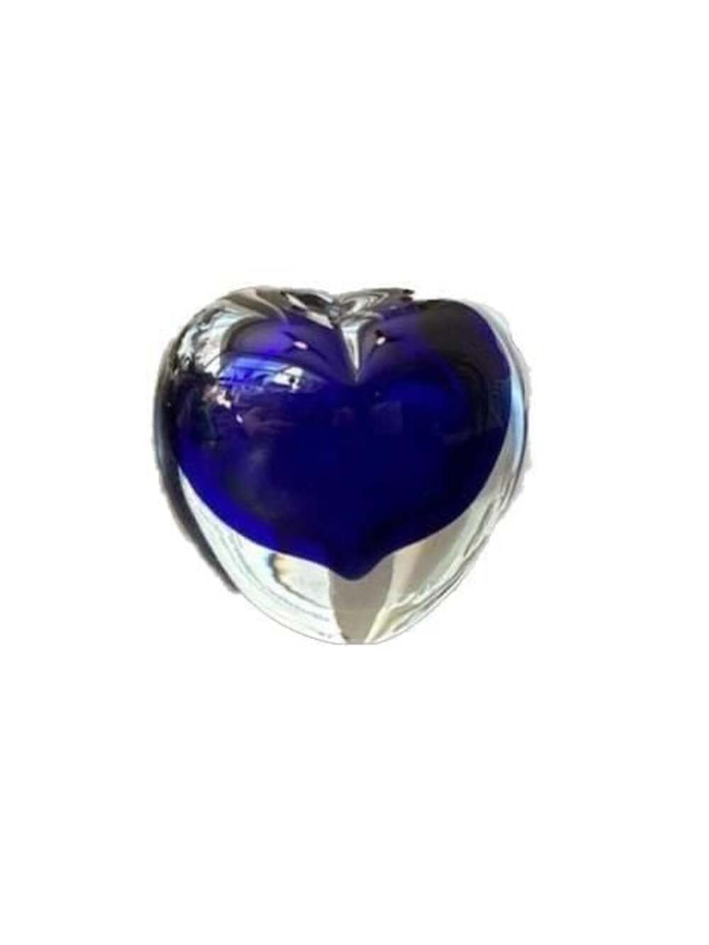 Dynasty Gallery Cobalt Blue Heart Art Glass Paperweight Bud Vase